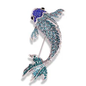 Betsey Johnson Blue Koi Fish Brooch Pin